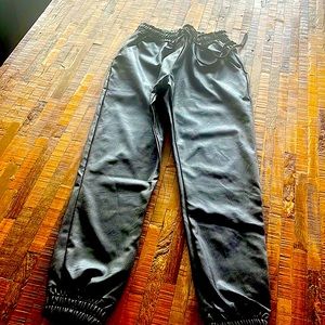 Black vegan leather pants
